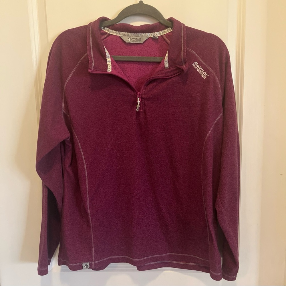 Regatta Women's Montes Lightweight Half Zip Mini Stripe Micro Fleece In Beetroot